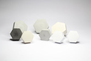 Concrete Hexagon Cabinet Knob in 40mm. Natural Grey or a variety of colours