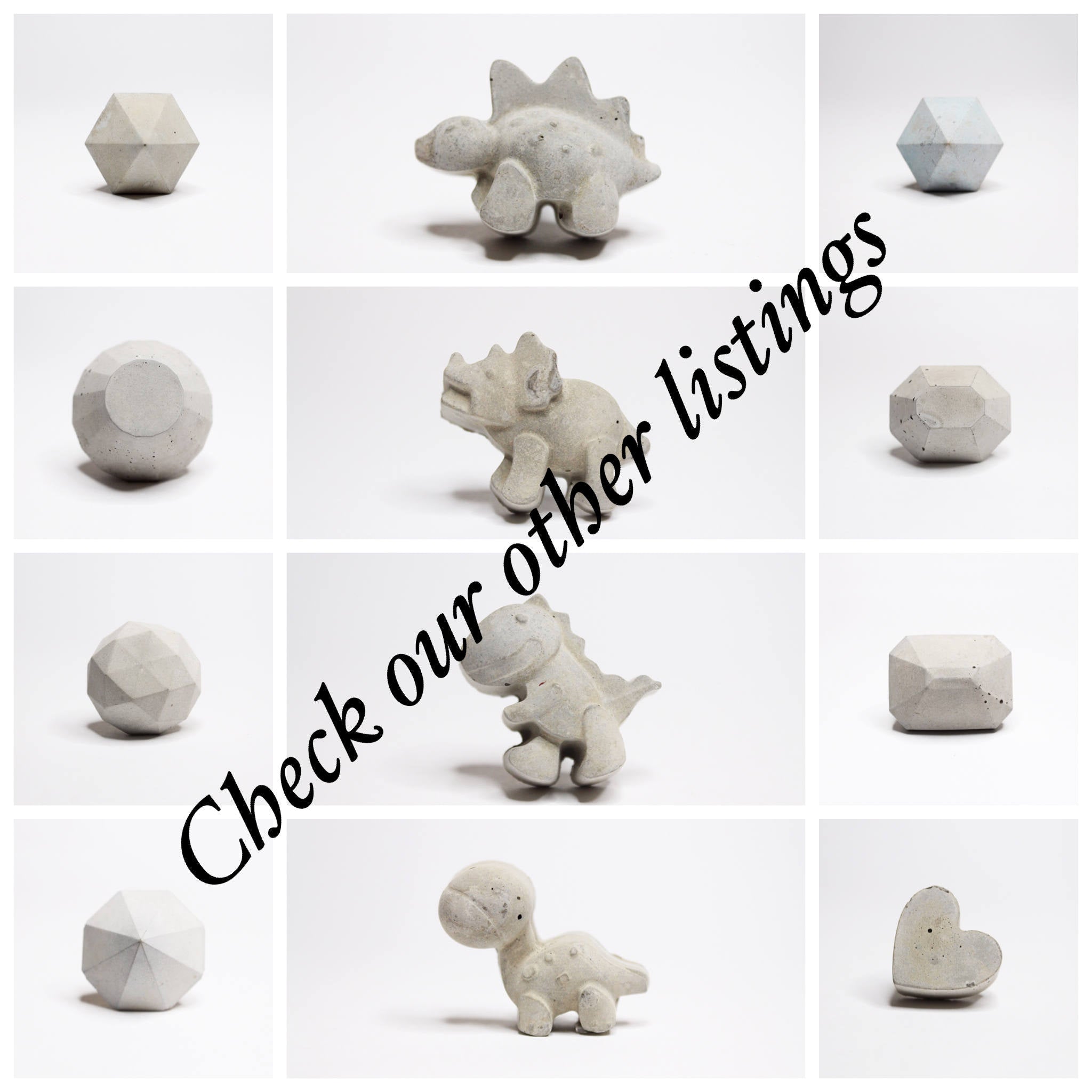 Concrete Heart Cabinet Knob or Wall Hook Natural Grey or White Gloss