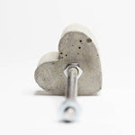 Concrete Heart Cabinet Knob or Wall Hook Natural Grey or White Gloss