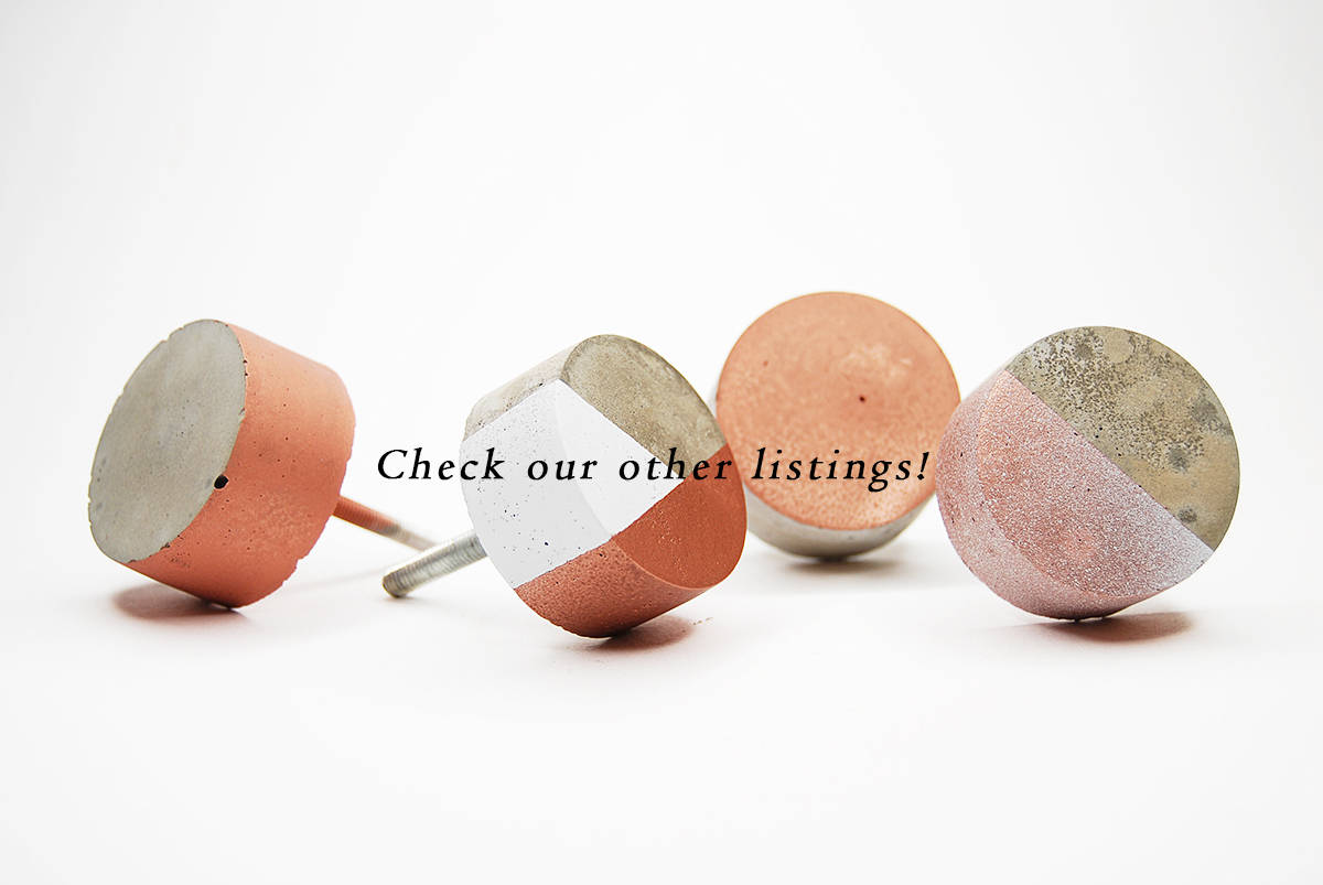 Concrete Round/Mushroom Cabinet Knob Natural Grey or a variety of colours