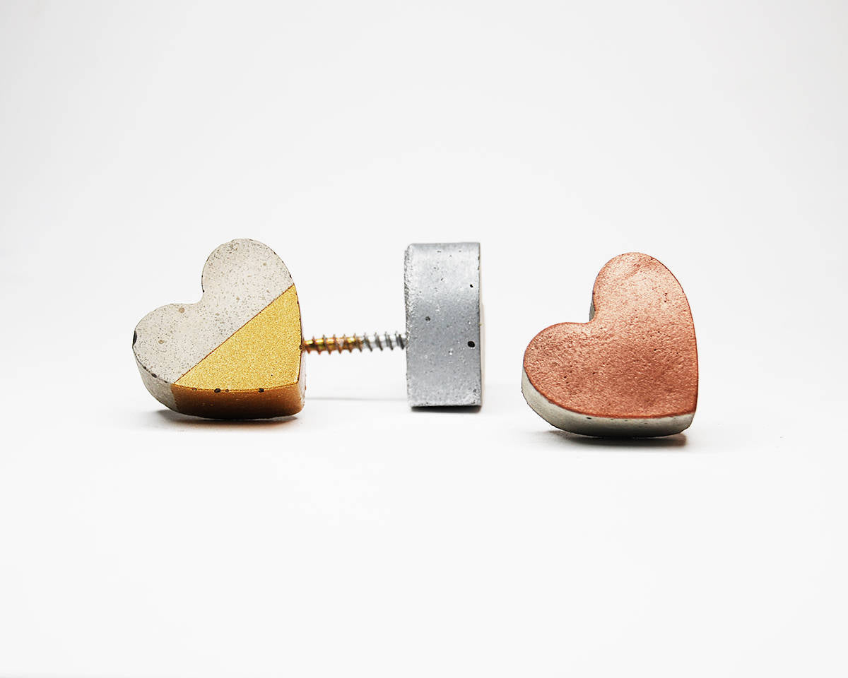 Concrete Heart Wall Hook.  Natural or a variety of styles & colours