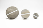 Concrete Round Cabinet Knob in 3 sizes with a thin painted stripe in various colours