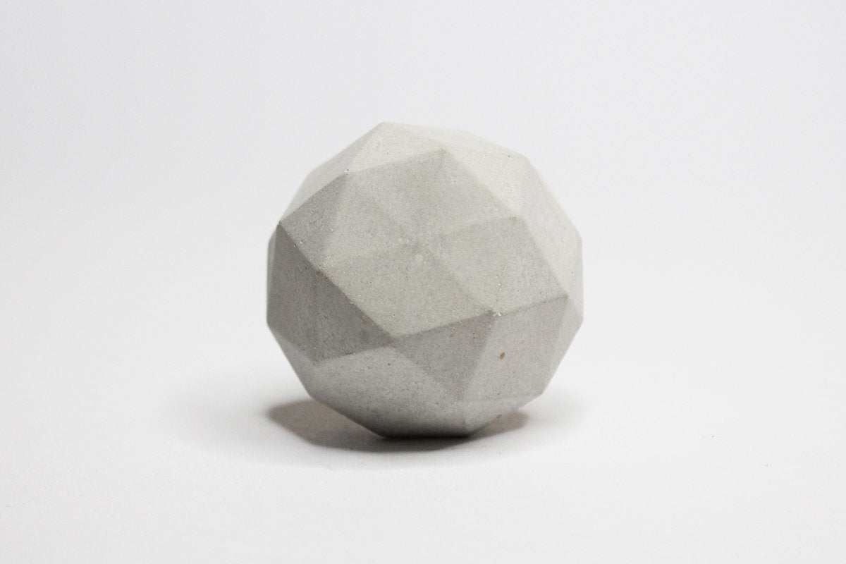 Concrete Round Faceted Sphere Cabinet Knob or Wall Hook Natural Grey or colours