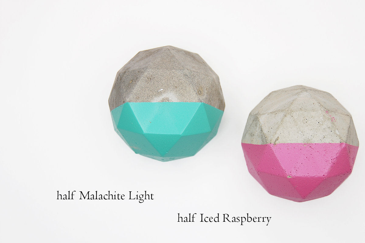 Concrete Round Faceted Sphere Cabinet Knob or Wall Hook Natural Grey or colours