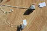 Concrete diamond necklace on a silver sterling plated chain